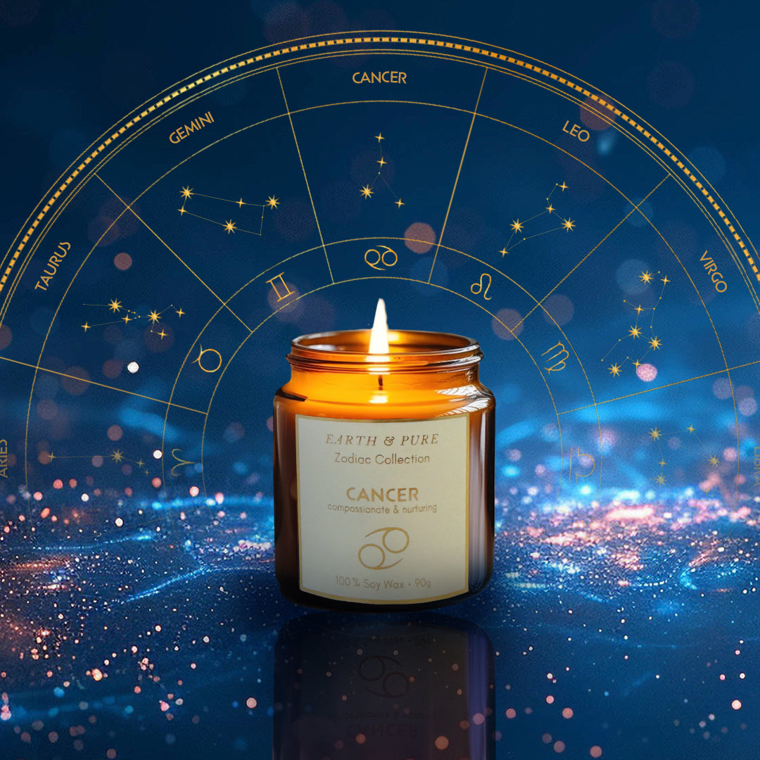 EarthandPure,アースアンドピュア,星座,Cancer,蟹座,zodiac,カモミール,ジャスミン,ローズ,フレグランスキャンドル,アロマキャンドル,香り,ソイキャンドル,無添加,天然素材