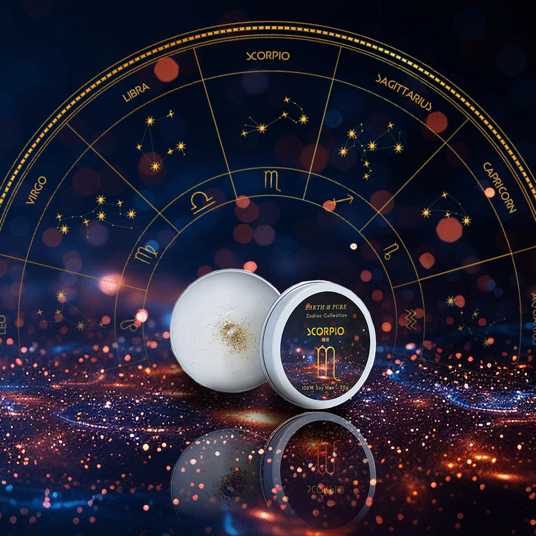 EarthandPure,アースアンドピュア,星座,Scorpio,蠍座,zodiac,シナモン,ナツメグ,サンドウッド,フレグランスキャンドル,アロマキャンドル,香り,ソイキャンドル,無添加,天然素材