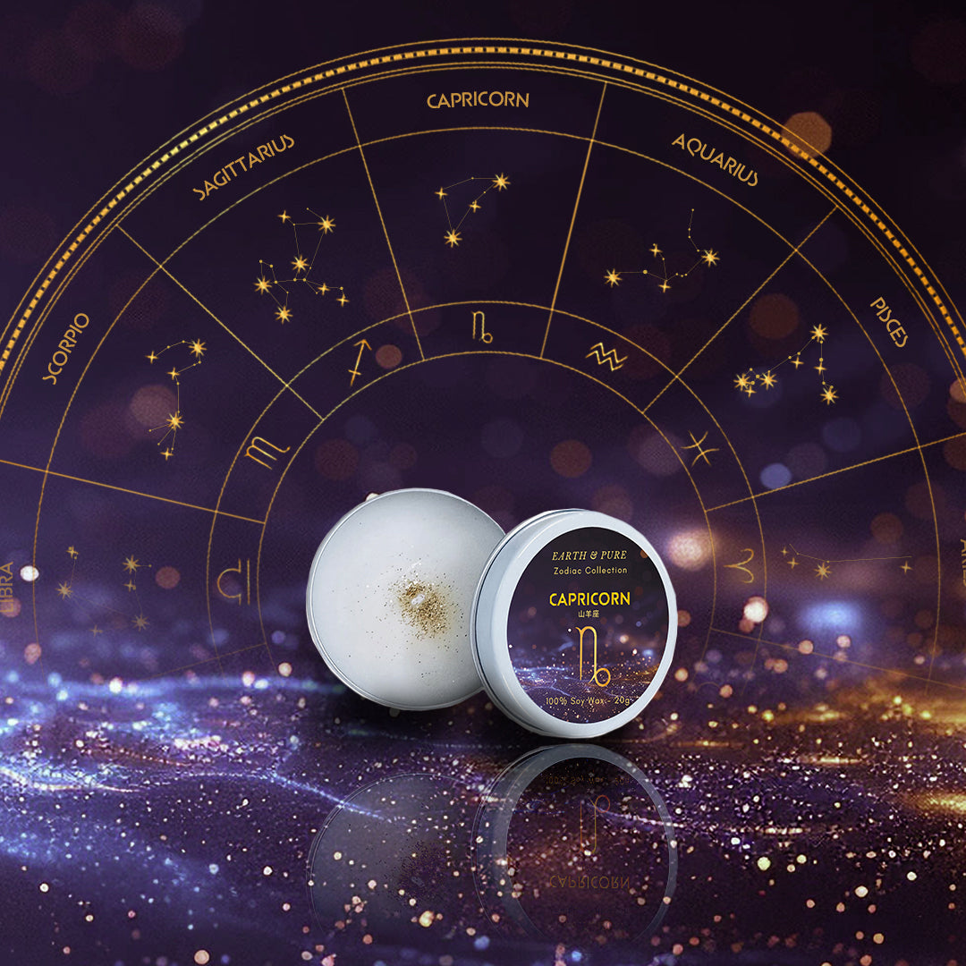 EarthandPure,アースアンドピュア,星座,Capricorn,山羊座,zodiac,ベルガモット,ユリ,ネロリ,フレグランスキャンドル,アロマキャンドル,香り,ソイキャンドル,無添加,天然素材