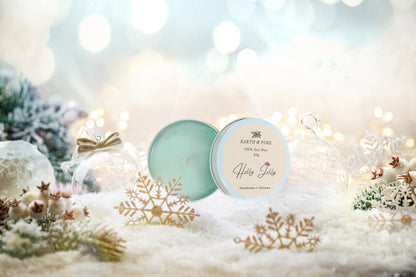 christmas candle holly jolly