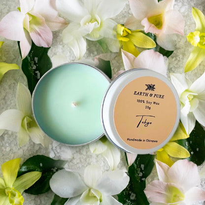 EarthandPure,アースアンドピュア,Tokyo,東京,東京の香り,アクアティック,クチナシ,ジャスミン,スズラン,フレグランスキャンドル,アロマキャンドル,香り,ソイキャンドル,無添加,天然素材